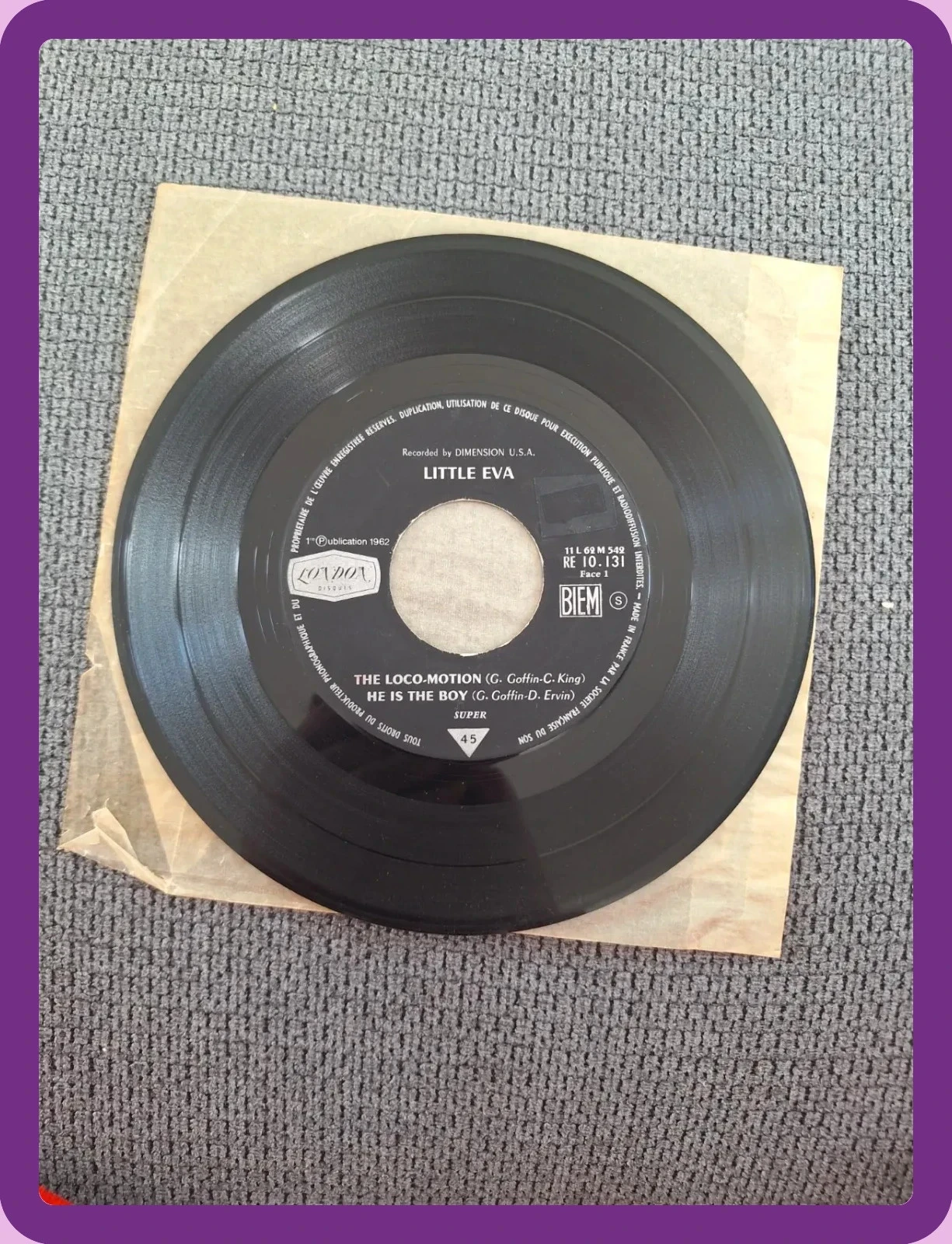 Vinyle 45 tours Little Eva Loco Motion – photo 4